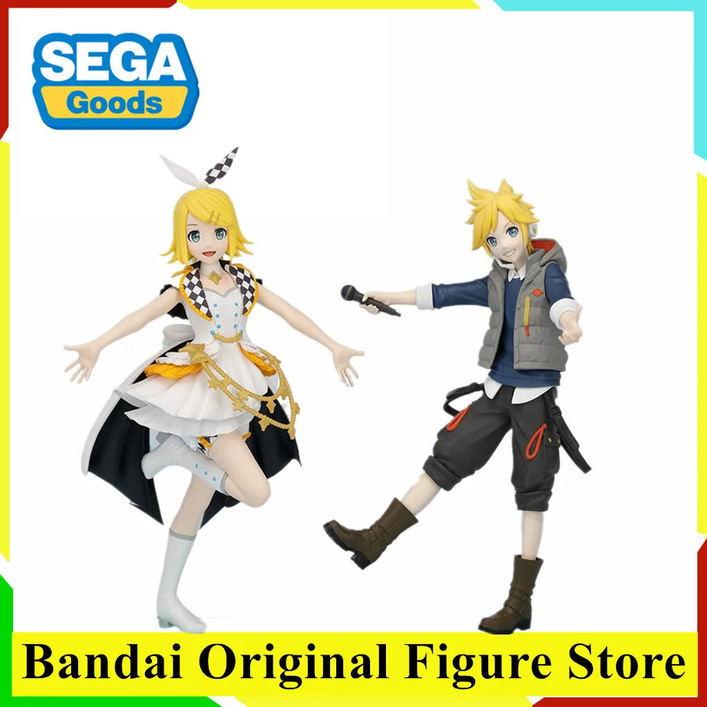 Original SEGA Hatsune Miku Kagamine Len Rin Megurine Luka MEIKO KAITO Anime Figure Toys Desktop×Decorate Collections PVC Model