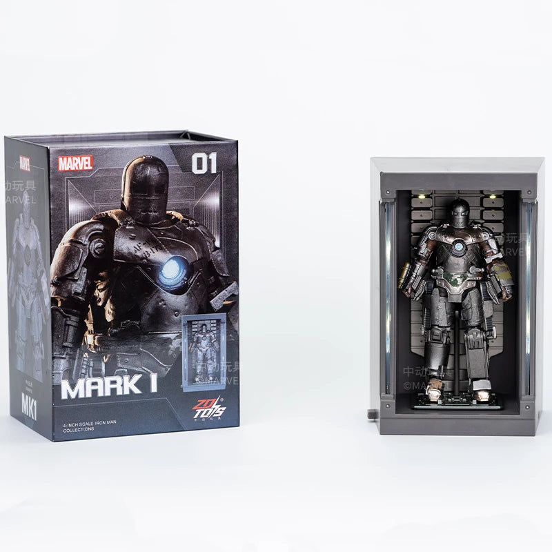 7Pcs/Set ZD Original Iron Man GNAKU Set 1/20 4inches Action Figures Marvel legends MK1 MK2 MK3 MK4 MK5 MK6 MK7 Model Doll Toy