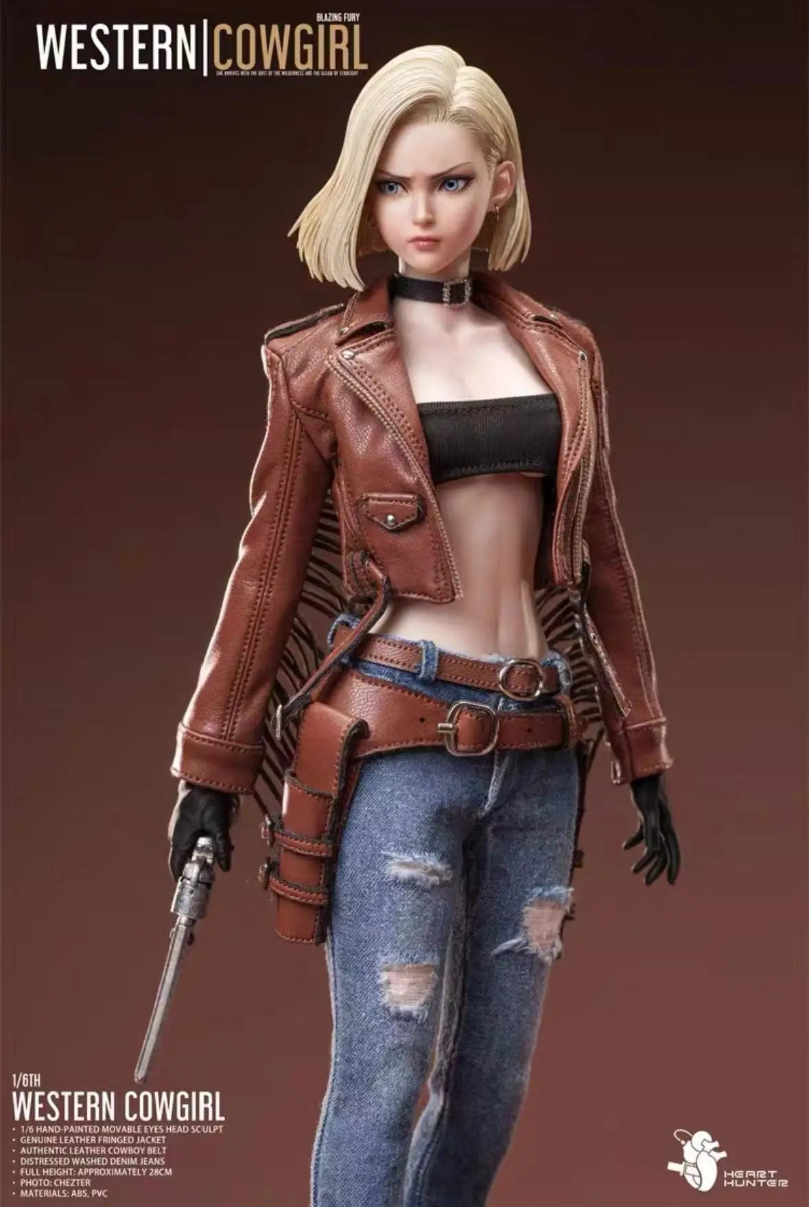 1/6 Scale Blonde Cowgirl Killer Model with 2 Head Carving 12" Female Soldier Action Figure Body Model for Collection