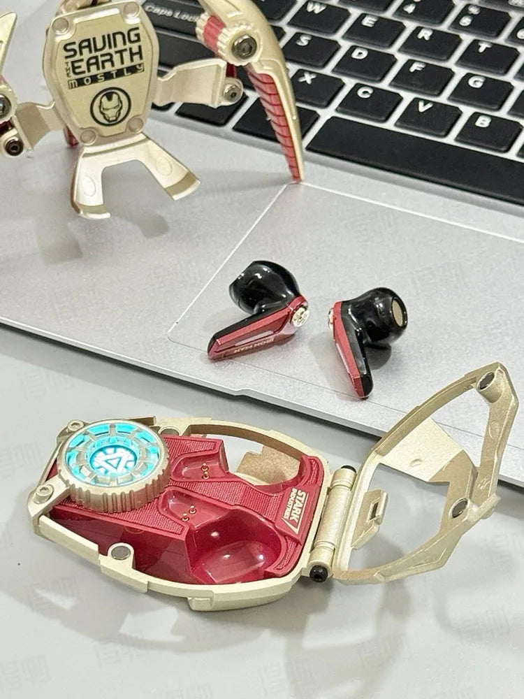 MARVEL Collaboration Bluetooth Headphones ANC Active Noice Cancellation Bluettoth Wireless Earphones Sports Gaming Gift Iron Man