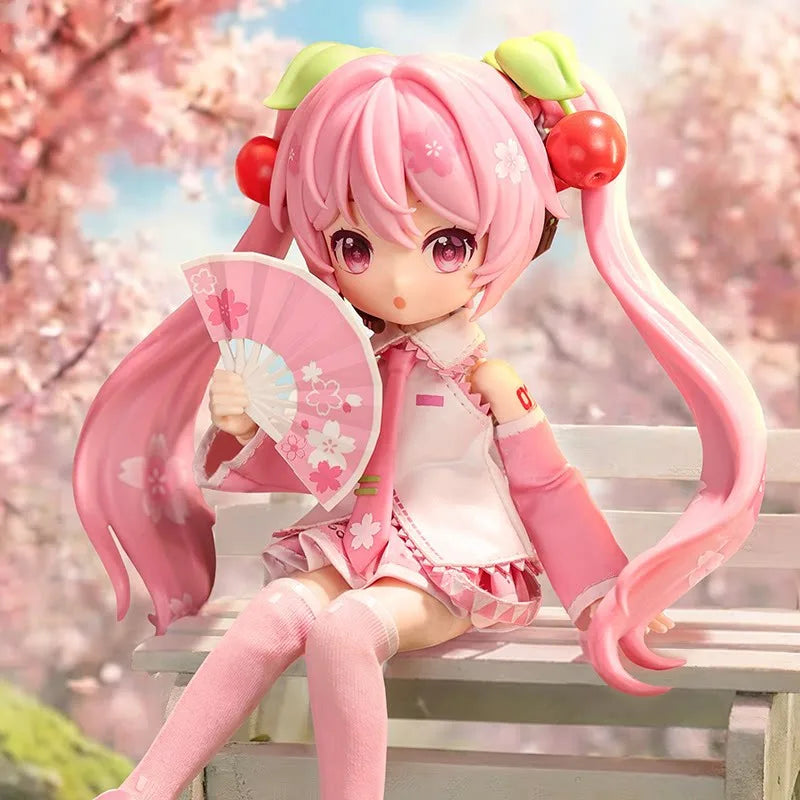 Q Version Blokees Hatsune Miku Sakura Miku Action Figure Joint Mobility Anime Assembly Figurine Toys Doll Collection Modle Gifts