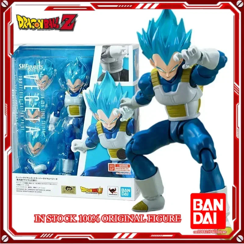 Wholesale Bandai Figure Dragon Ball Anime Figures SHF Super Saiyan God Super Saiyan Blue Vegeta Collection Model Action