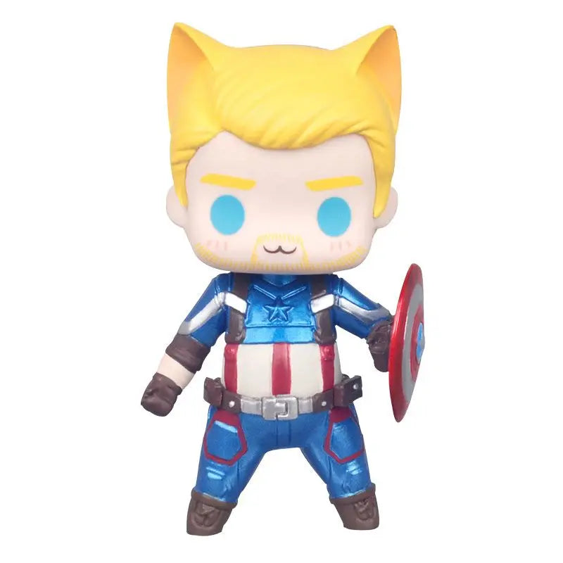 Captain America Winter Soldier Spiderman Q Edition Spider-Man hand-made office figure creative personality car desktop ornaments