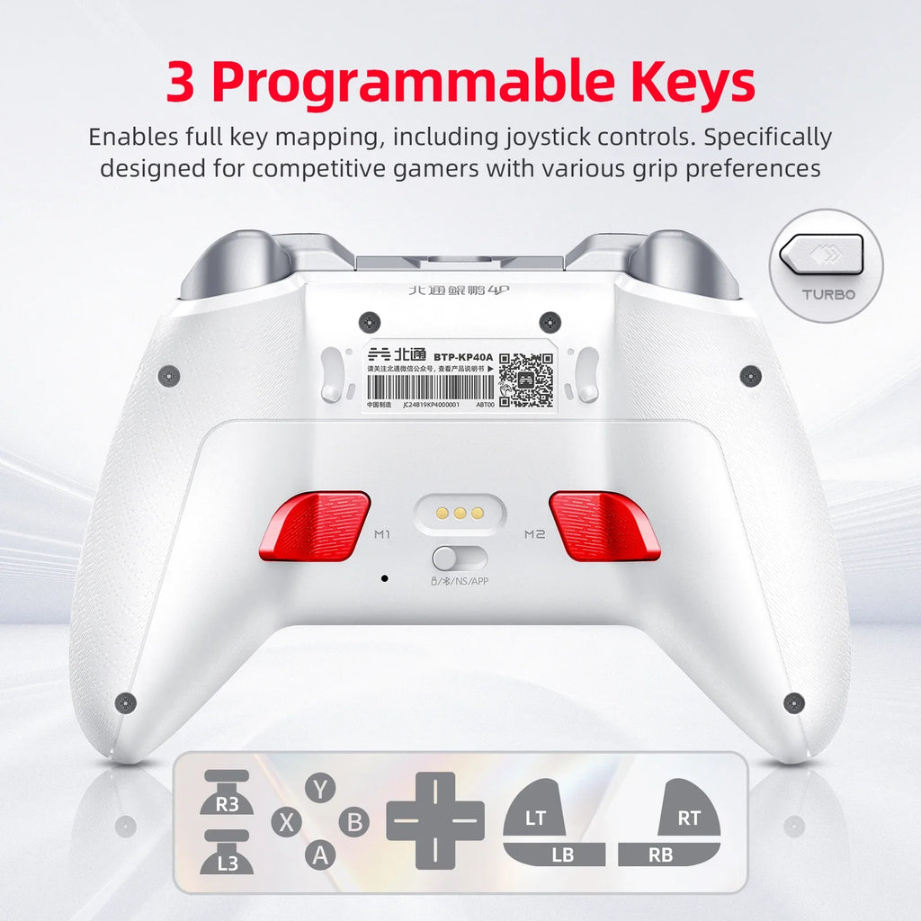 Beitong KP40 Elite Wireless Controller with TMR Joysticks with Bluetooth Gamepad for PC, Switch and Mobile