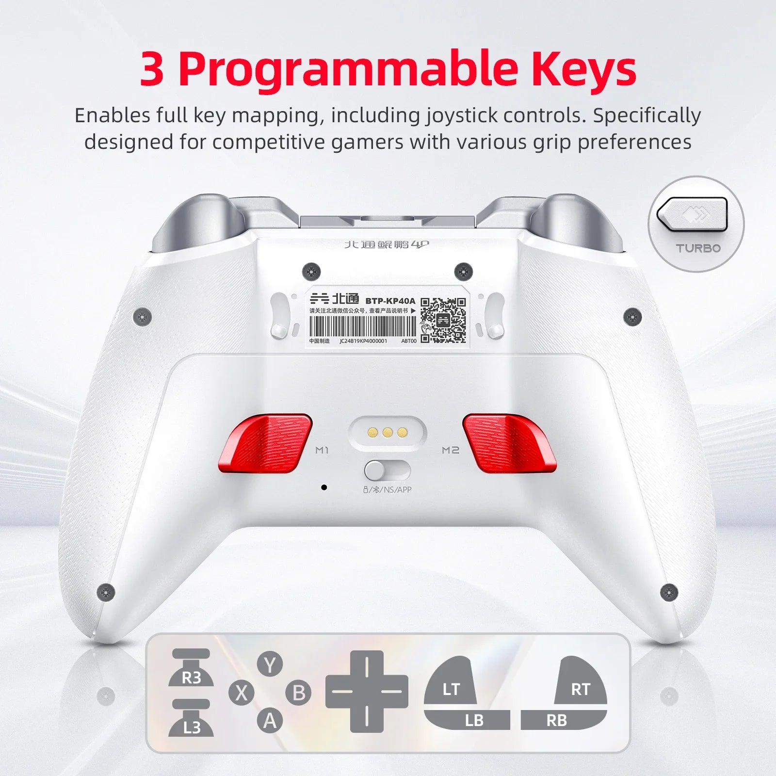 Beitong KP40 Elite Wireless Controller with TMR Joysticks with Bluetooth Gamepad for PC, Switch and Mobile