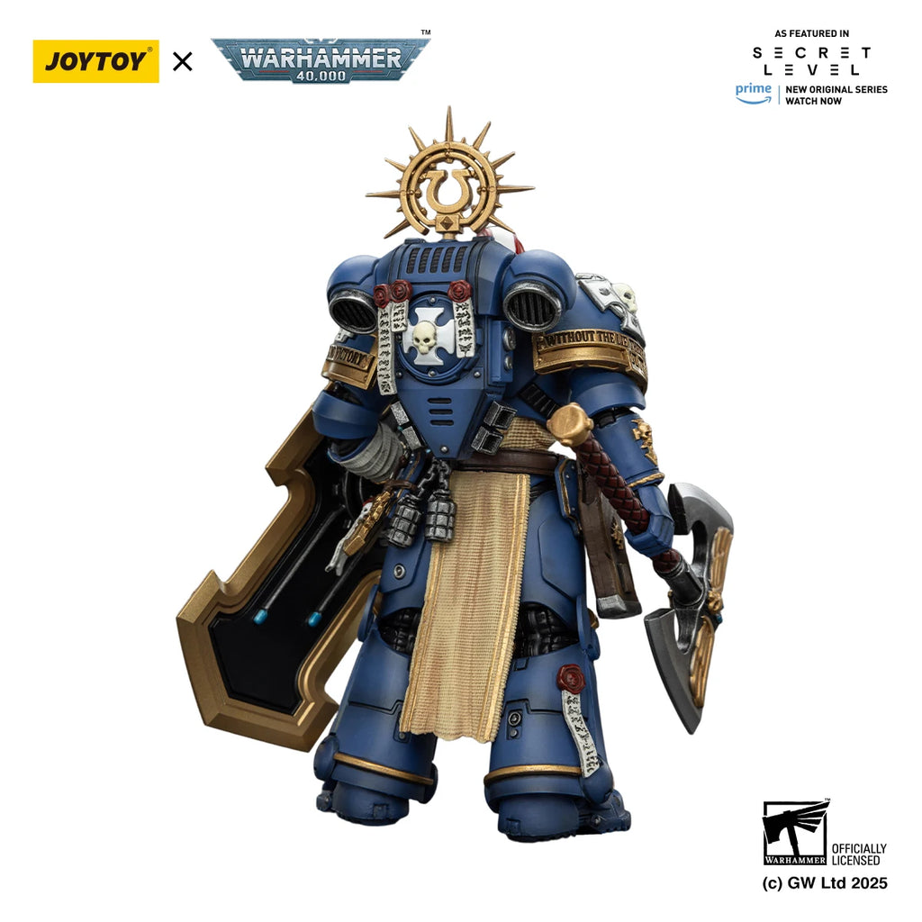 【MT】JOYTOY Warhammer 40K Ultramarines Metaurus with Power Axe Stormshield and Plasma Pistol  1/18 Action Figure Model