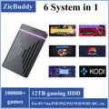 ZieBuddy 12TB Gaming HDD With LaunchBox Retrobat Playnite Hyperspin with 100000+Retro Games for PSP/PS3/PS2/Psvita/WII/WIIU