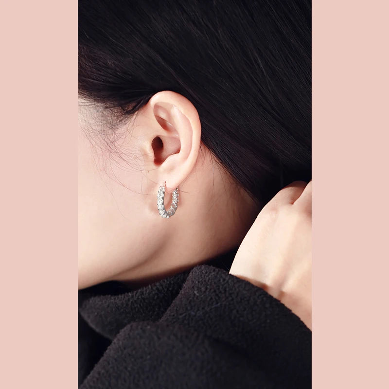 Сребърни обеци Smyoue с 18k позлатени камъни, общо 2.6CT, с моисанит, за жени, блестящи обеци за сватбено парти, бижута от 925 стерлингово сребро