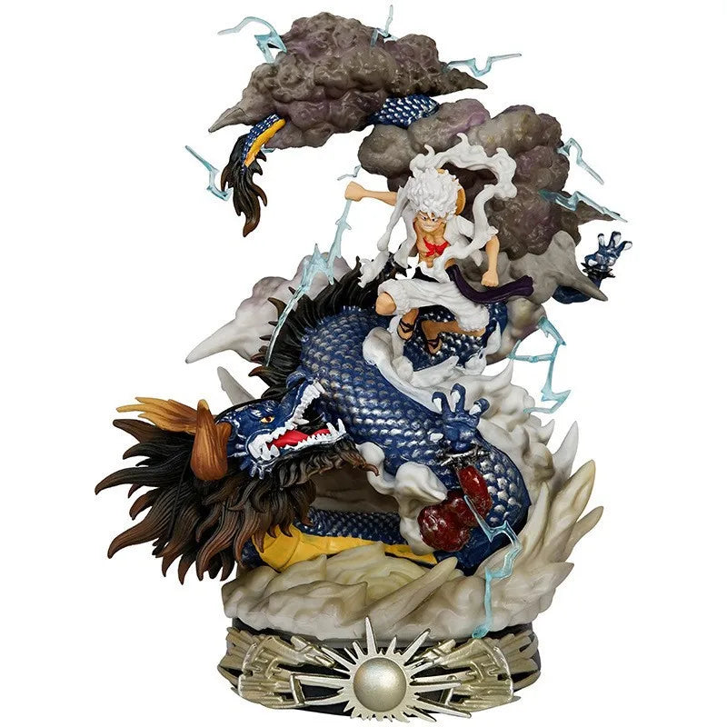 24cm Anime One Piece Luffy Vs Kaidou Figures Luffy Gear 5 Statue Nika Luffy Figurine Gk Figurine Model Doll  Ornament Toys Gifts