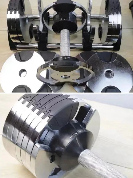 Hantelset mit verstellbaren Gewichten, neues Design, für Fitnessstudio und Fitness, freie Gewichte, 4-kg-Schritte