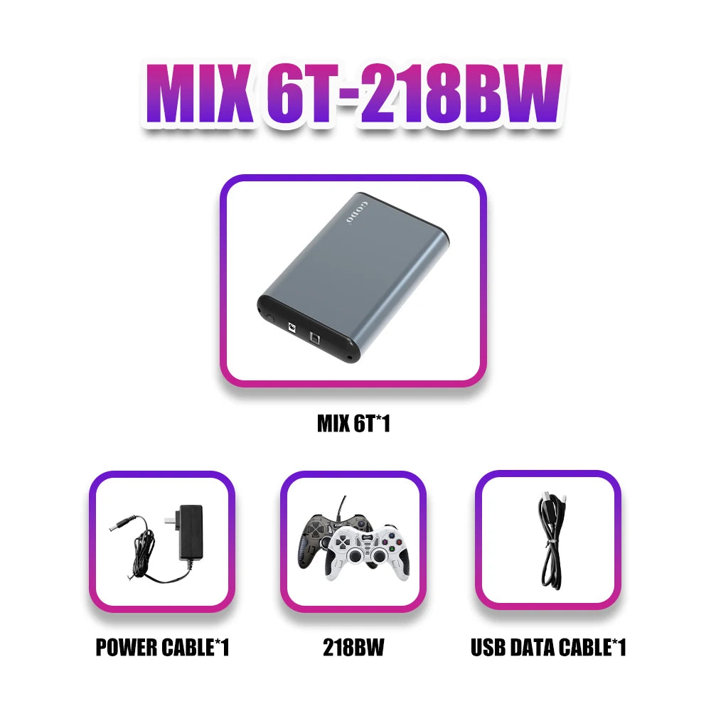 6T Game HDD With 65000+ Retro/PC Games For PS5/PS4/PS3/Switch/XBOX/SNES/N64/Wii/WiiU 3 System in 1 Game Console For Windows PC