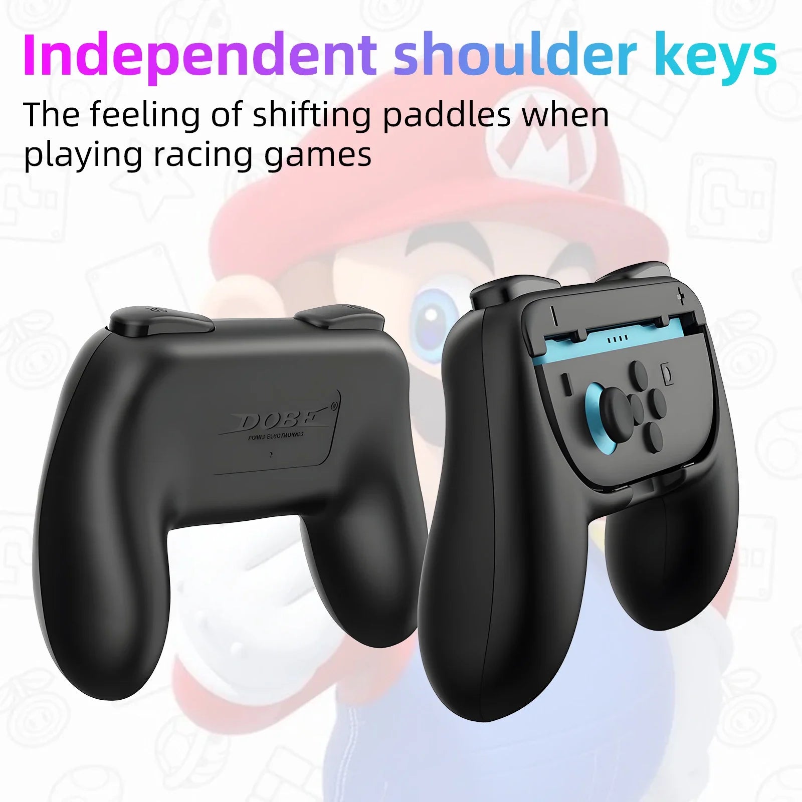 2PCS Game Steering Wheel for Nintendo Switch 2 JoyCon Controller Racing Wheel Hand Grip for Switch2 Kart Games Accessories