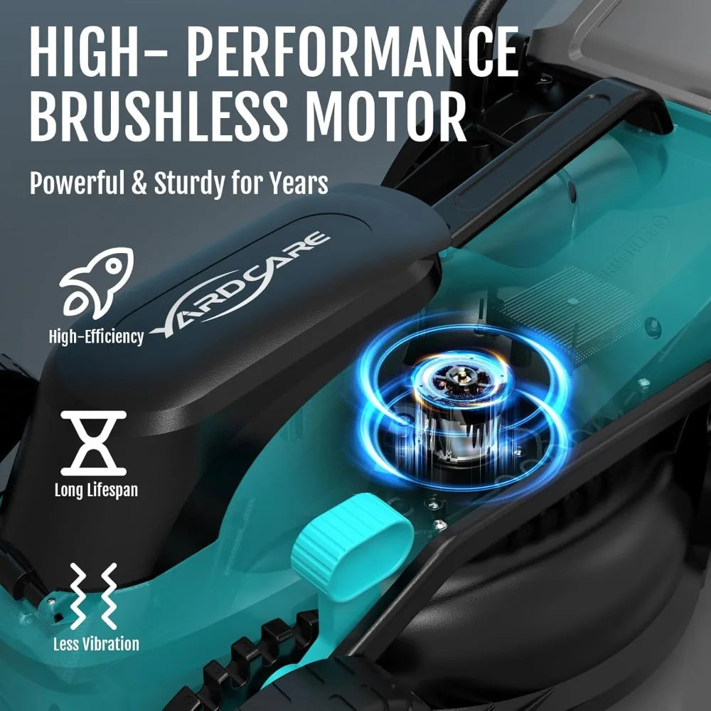 (2025 Upgrade) 36V Brushless Cordless Lawn Mower – 2x4.0Ah Batteries, LED Digital Display, Electric Lawnmower with 5-Height Adju