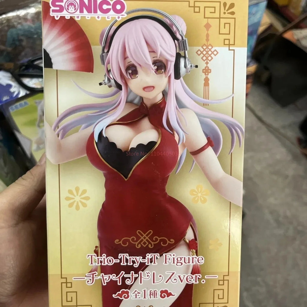 Original Furyu Bicute Bunnies Soniconi Super Sonico Pearl White Ver. Kawaii Action Figure Anime Pvc Model Collectible Gifts Toys