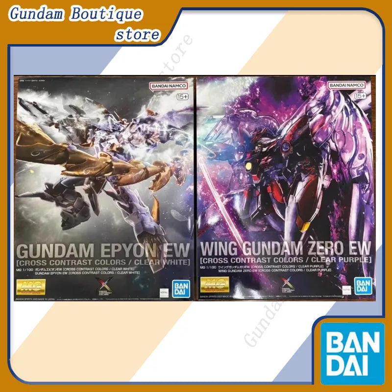 Bandai Genuine MG GUNDAM EPYON EW [CLEAR WHITE]  WING GUNDAM ZERO EW[CLEAR PURPLE] Anime Action Figure Assembly Model Toys Gift