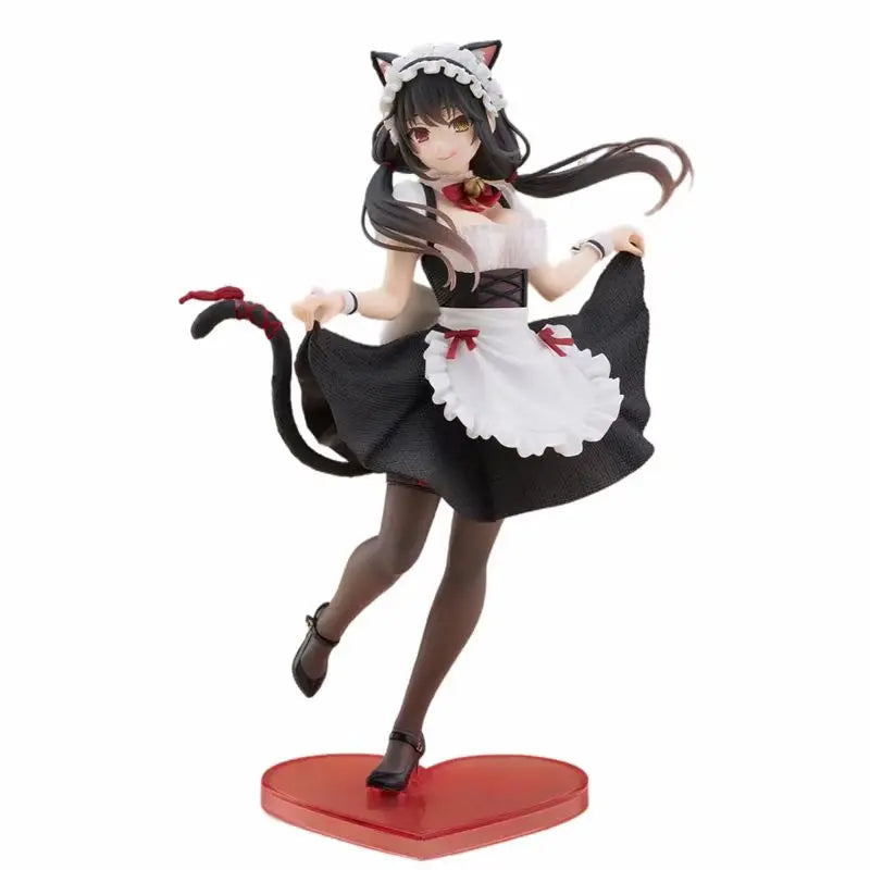Original Taito Coreful Date A Live Kurumi Tokisaki Anime Crazy Three Cat Ear Maid Actionfigur Date Battle Scene Geburtstagsgeschenk
