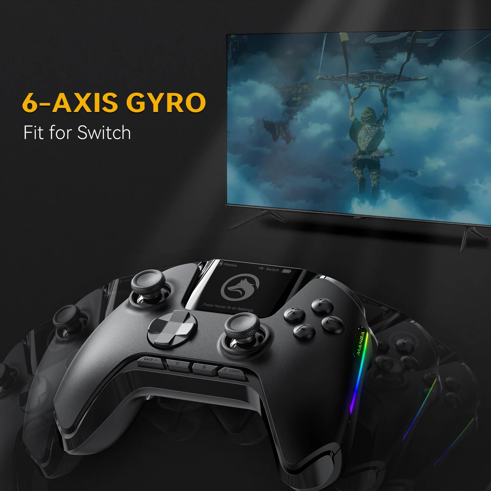 Manbaone 50 Smart Wireless Gamepad Pc Bluetooth Joystick Controller Joystick 2 Inch Screen Steam Mobile Game controller