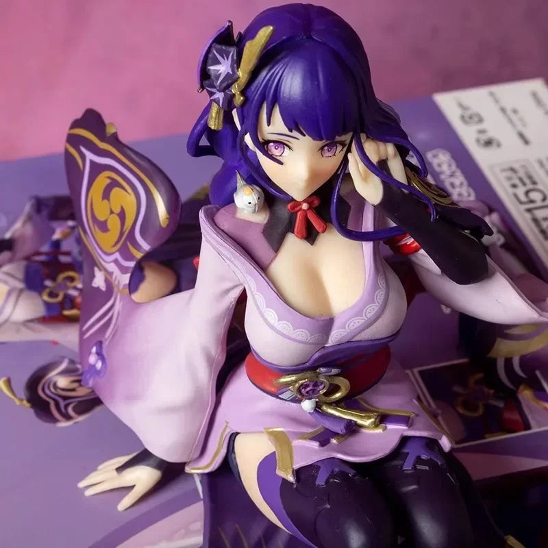 18cm Genshin Impact Anime Figures Raiden Shogun Figures Gk Statue Figurine Model Doll Collection Room Decora Christmas Toys Gift