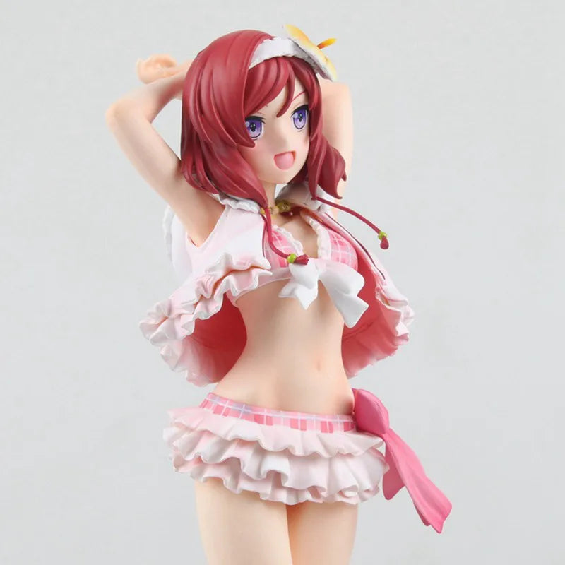 23CM Amine LoveLive! School Idol Project Maki Nishikino Figure Swimsuit Ver Model Toy Gift Standing Collection Action Figure