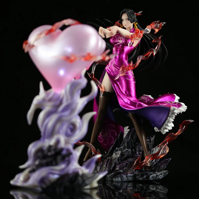 Japan Anime One Piece Boa Hancock 26.5cm Glowing Statue Figure - Love Heart Effect Model Collectible Desktop Decoration For Fans