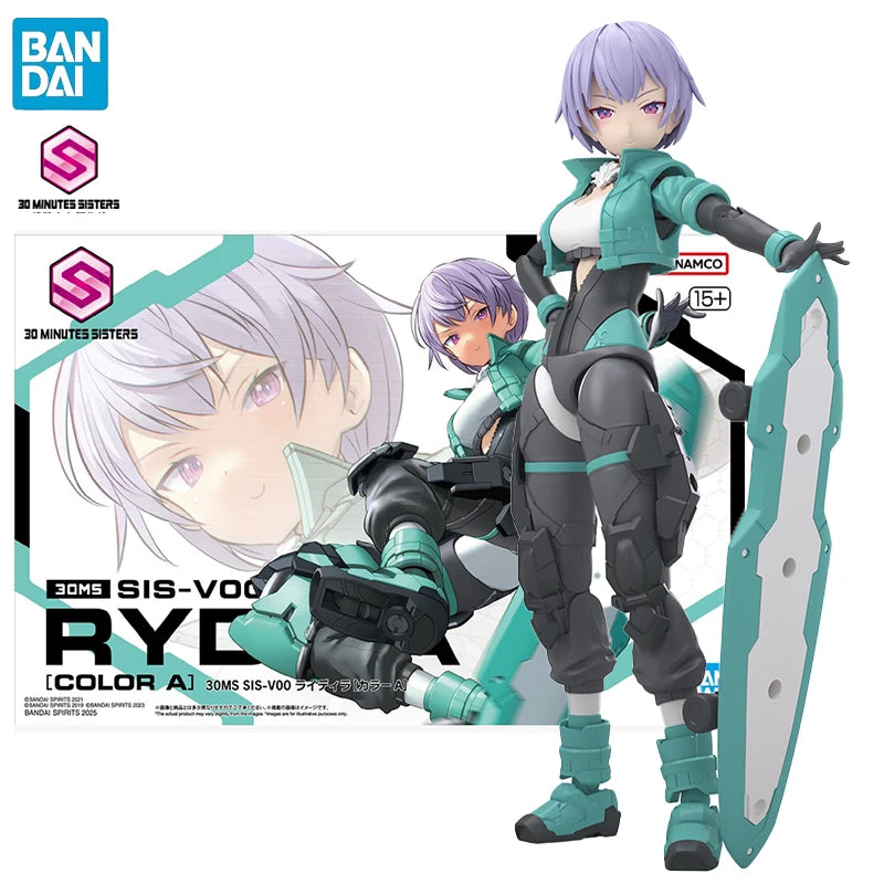 BANDAI 30MS SIS-V00 RYDIRA [Color A] ~Skateboard Clothing~ Mobile Suit Girl Anime Action Figures Assembly Model Collection Toy