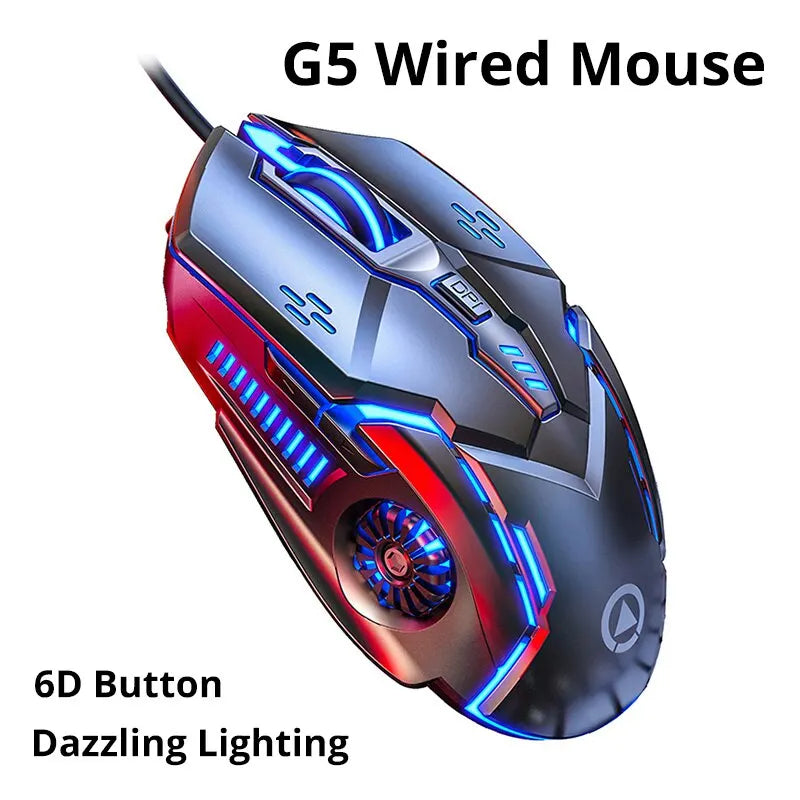 Silver Eagle G5 Stumm Kabelgebundene Maus Sechs Tasten Leuchtendes Spiel E-Sport Maschinen Computerzubehör Grenzüberschreitende Lieferung 