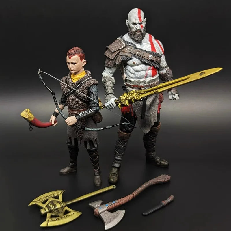 Limited Edition 7-inch Figure Model Kratos and Son, Movable Doll Collection Ornament