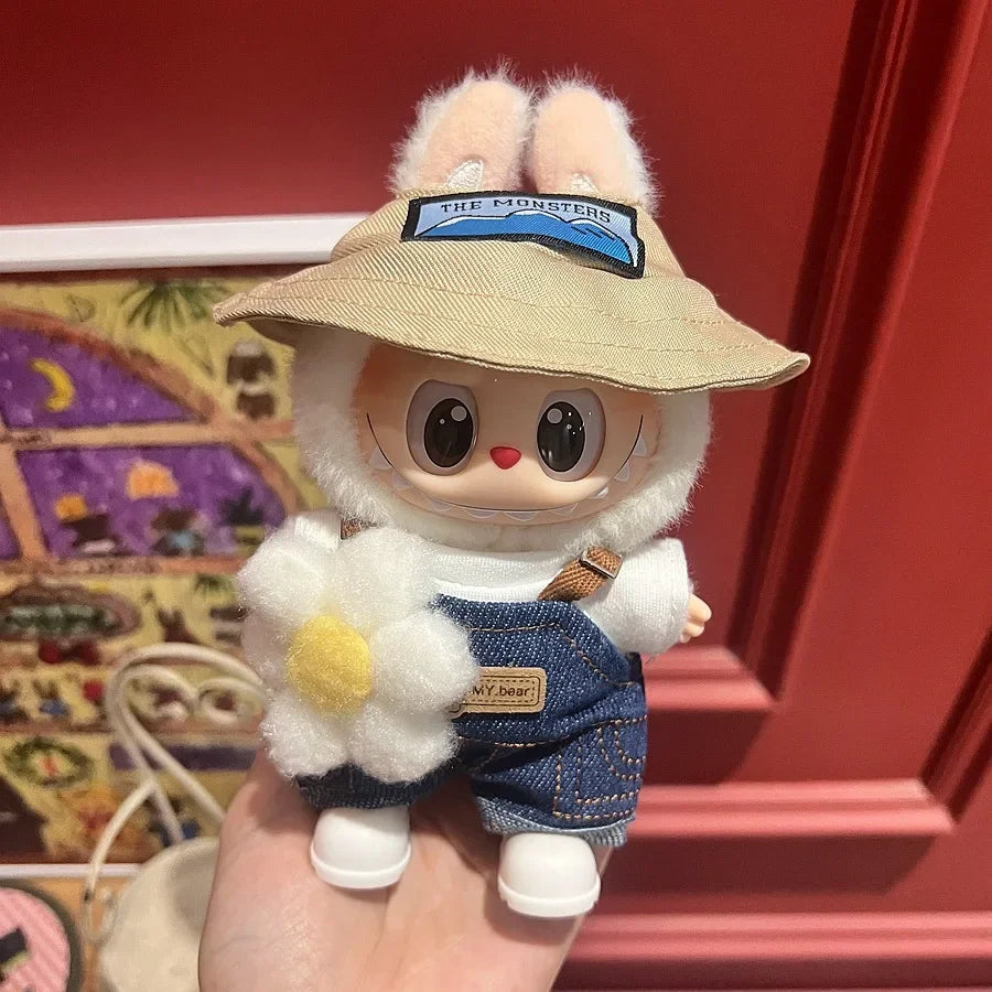 New Labubu Clothing Popular New Products Fashion Velcro 17cm Doll Cute Dress Casual Set Skirt Plush Toy Clothing