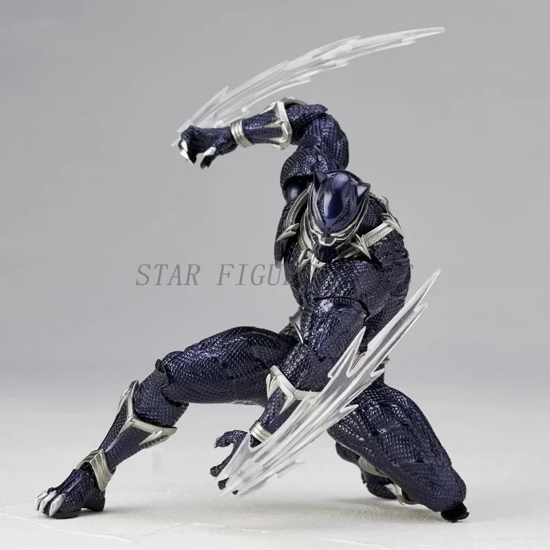 Fantastische Yamaguchi Black Panther Actionfigur, 15 cm, Kaiyodo Revoltech #030, Marvel T Challa, bewegliche Figur