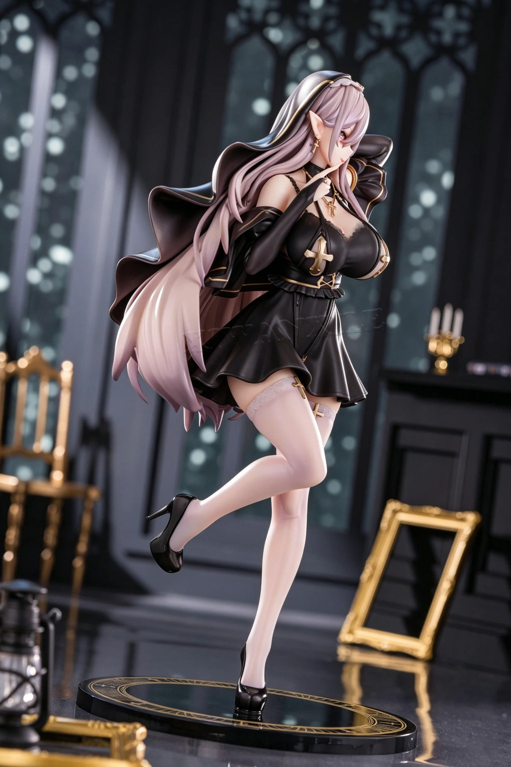 27cm PINKMANGO Shisuta-erufu By Sorananiiro Anime Girl Figure Nun Elf Action Figure Tsuki Uzaki Figurine Model Doll Toys Gifts