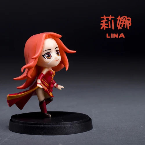 Dota 2 Actionfiguren-Set: Jakiro, Shadow Fiend, Snapfire, Earthshaker, Drow Ranger, Rubick, Treant, PVC Q Version, 10 cm Spielzeugpuppe