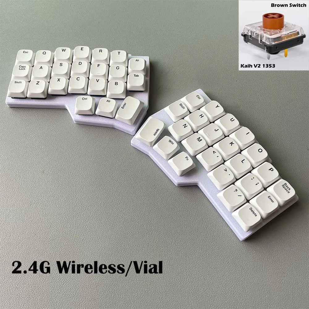 CHOC CORNE V4.1 Low Profile Ultrathin Split Mechanical Keyboard Hot-swap Kaih V1/V2 Switch 2.4G Wireless VIAL Programmable