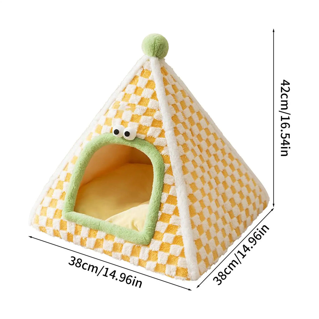 Geschlossenes Katzenbett, Geschlossenes Hundezeltbett, Sicherheits-Warmhaus für den Innenbereich, Haustierhütte, gemütliches Winterzelt für Kätzchen mittlerer und kleiner Rassen