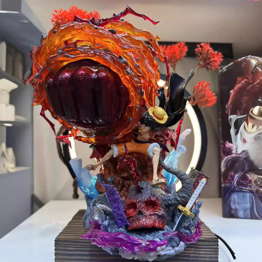 One Piece Monkey D. Luffy Battle Series Action Figure Handmade Pvc With Light Model Desk Ornament Collection Birthday Gift