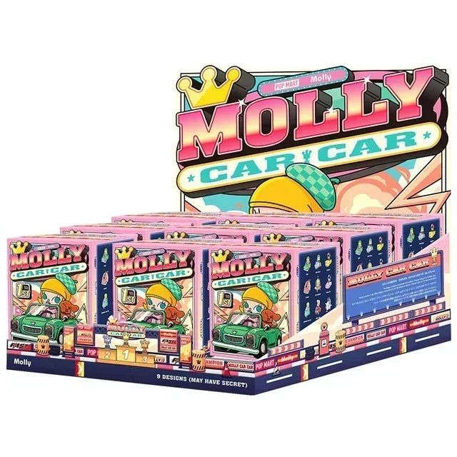 POP MART Molly Car Car Series Mystery Action Figure Anime PVC 100% Original Collectible Desktop Ornament Doll Toy