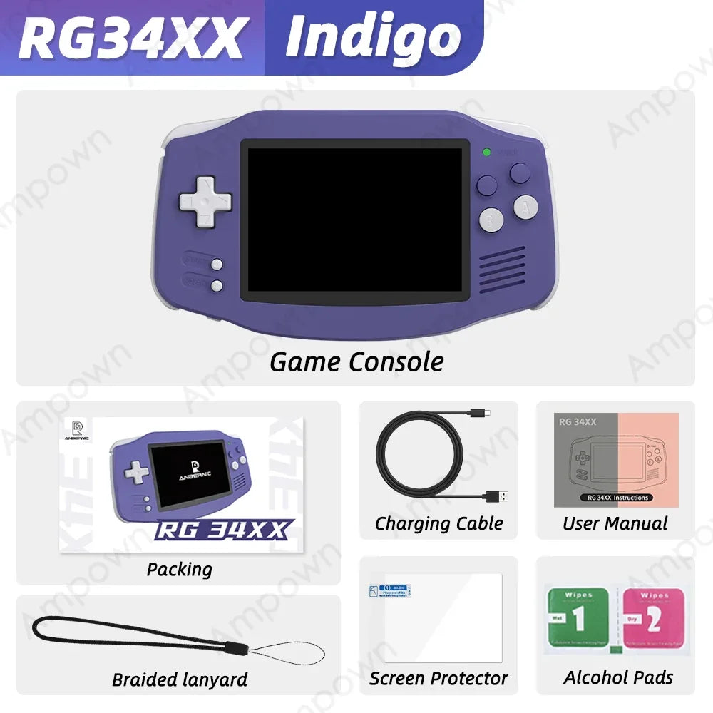 ANBERNIC RG34XX Retro Handheld Game Console 3.4''IPS Screen Linux System HDMI Output Classic Remake Game Player Sentimental Gift