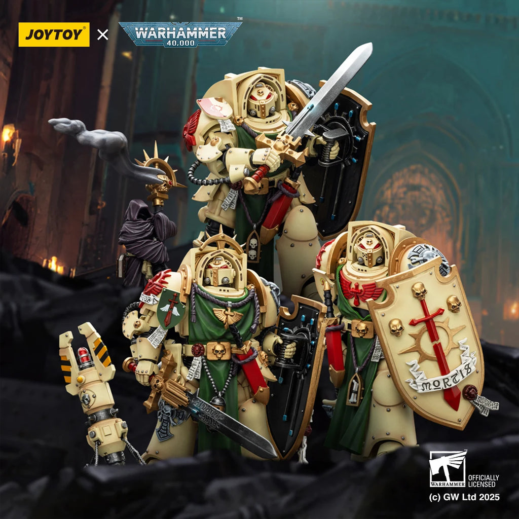 JOYTOY Warhammer 40K 1/18 Dark Angels Deathwing Knight With Power Sword Storm Shield Soldier Figurine Action Figure Model Dolls