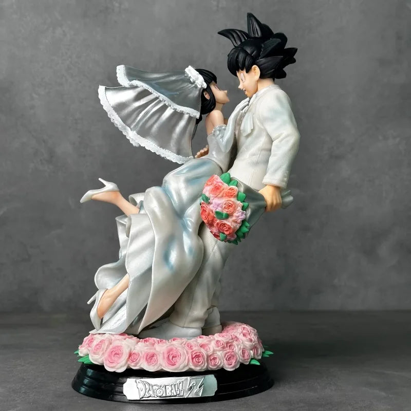 Dragon Ball Z Son Goku &amp; Chichi Hochzeitsversion 31 cm PVC-Actionfigur Sammlermodell Spielzeugpaar Statue Ornament Hochzeitsgeschenk