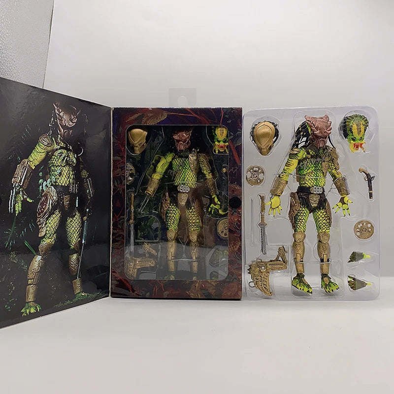 NECA Figure Predator Elder Predator Gold Kenner Leader Clan Chief PVC Action Figure Predator 2 Model Toys Joint Movable Gift