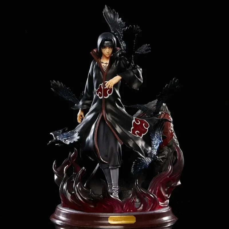 Naruto Anime Figur Uchiha Itachi PVC Actionfigur Spielzeug Naruto Shippuden Uchiha Itachi und Crow Collection Modellspielzeug 25cm