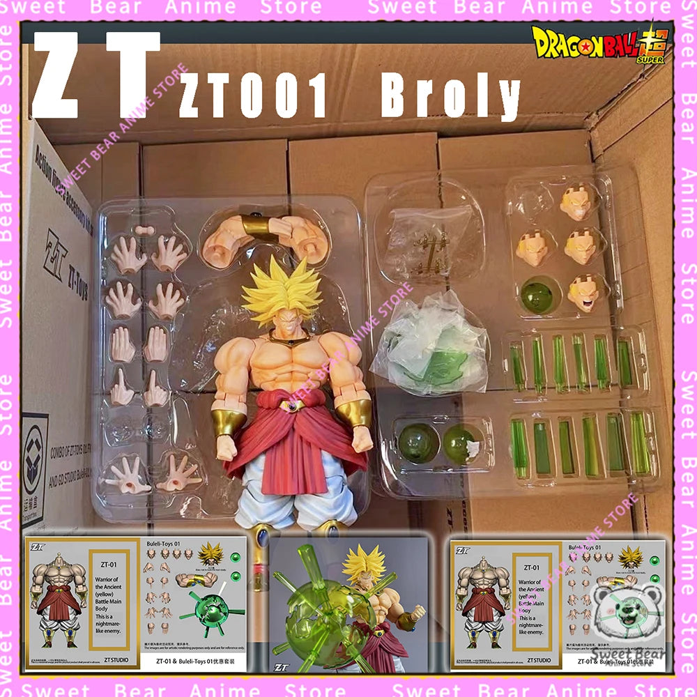 In Stock [ZT Studio] Broly Ancient Warrior ZT001 SSJ Super Saiyan Dragon Ball Action Figure Anime Model Trendy Toy Desktop Doll