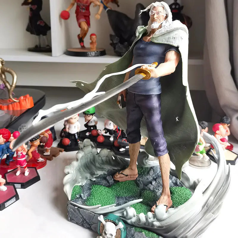 One Piece Silvers Rayleigh Anime Action Figure Collectible Statue Desktop Decoration For Anime Fans Display Model Boys Doll Toys