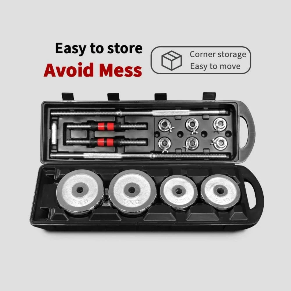 Verstellbares Hantelset, Langhantelsets aus Gusseisen für das Heim-Fitnessstudio mit Tragebox, 20 kg, Trainingshanteln für Büro und Schlafzimmer für Männer und Frauen