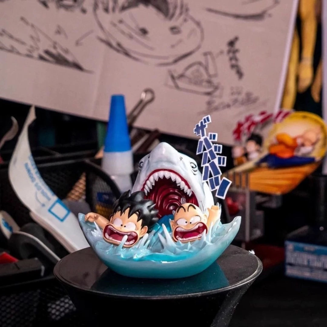 6,5 cm/2,6 Zoll Anime Dragon Ball Z Son Goku Krillin Haiangriff Wasserflucht Figur Sammler DBZ Actionfigur