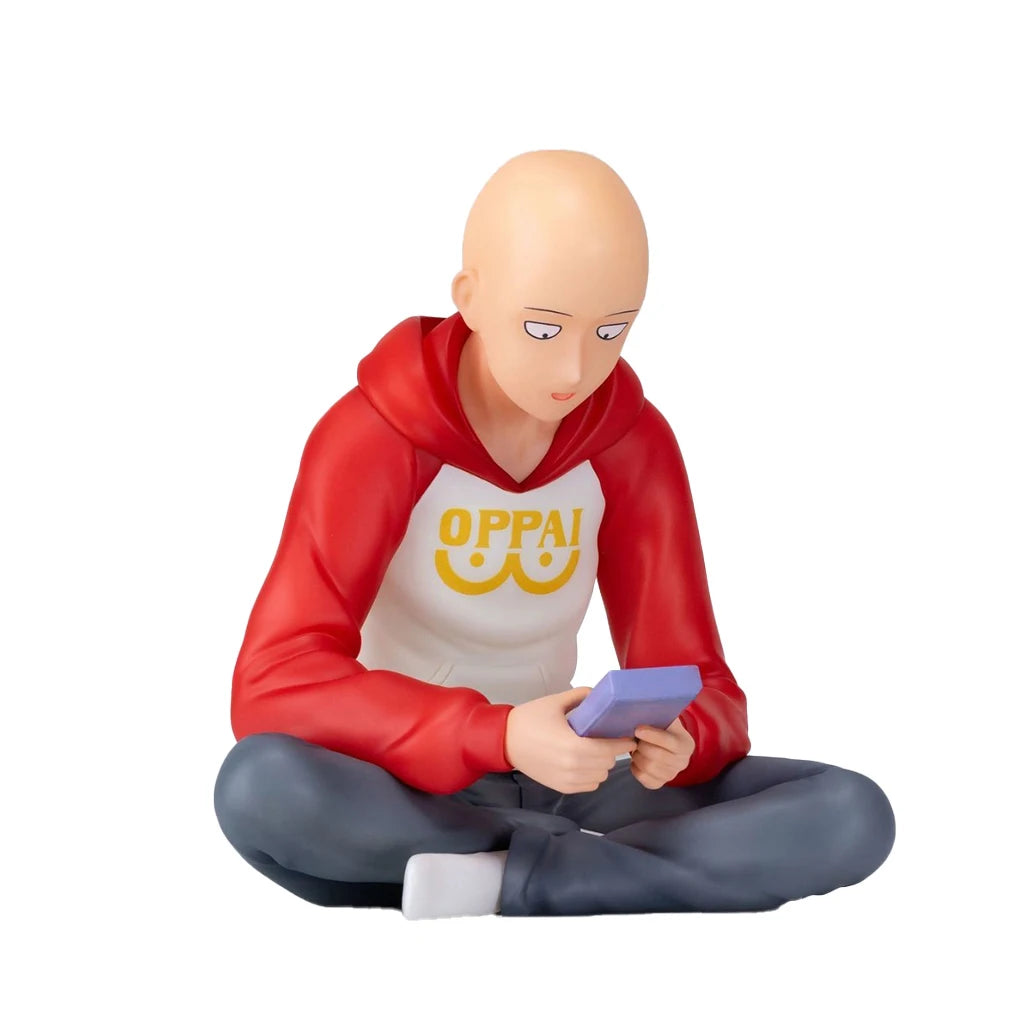 Anime figures Saitama saitama statue figure sitting pose pvc model saitama action figure noodle stopper ornaments birthday gifts