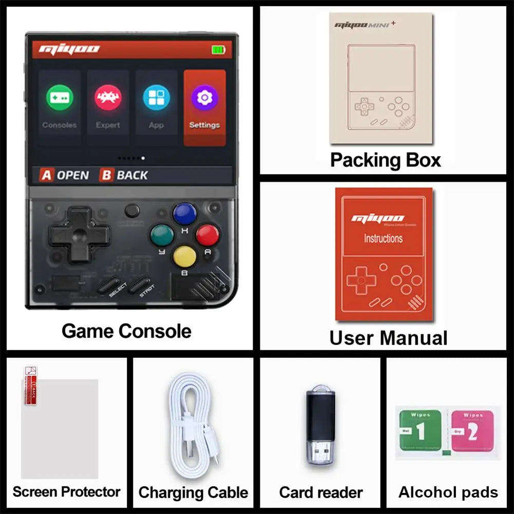 Miyoo Mini+ Classic Retro Handheld Game Console Players IPS Screen Portable Mini Plus Video Games Consoles Christmas Gift Pocket