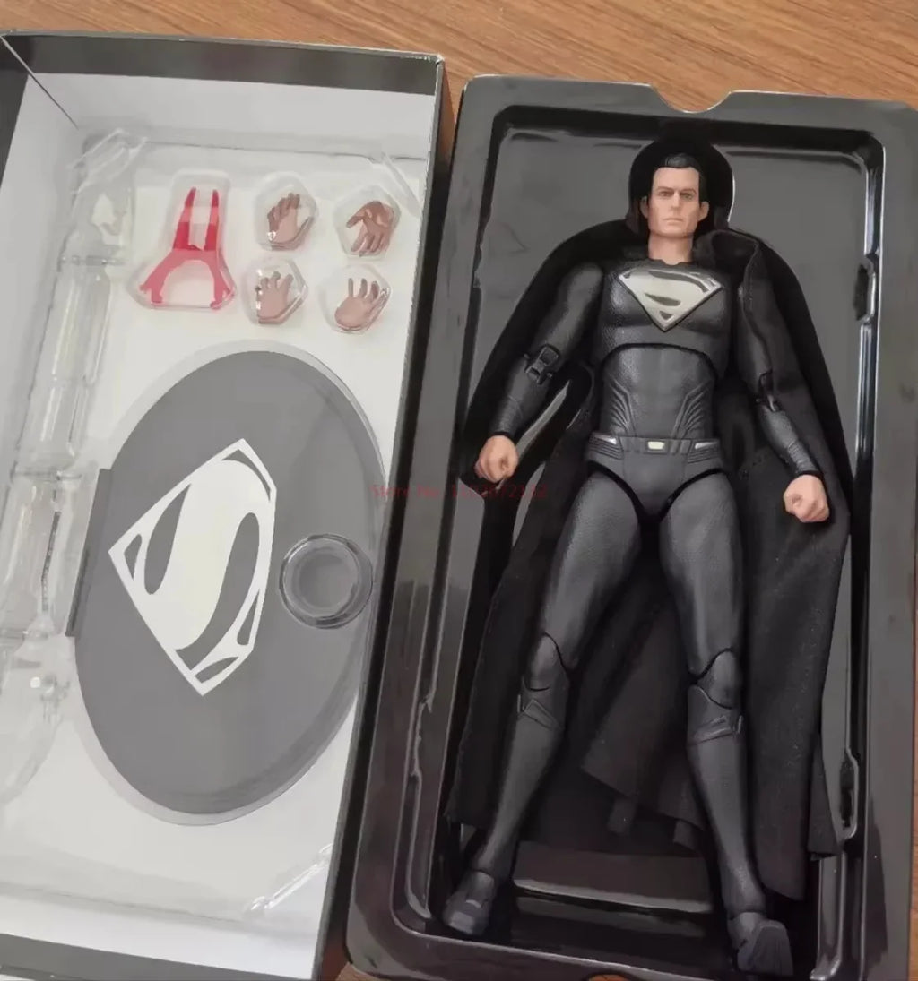Original Fondjoy Dc Authentic Authorization Justice League 1/9 Black Superman Handmade Joint Moving Dolls Models Toys Gifts