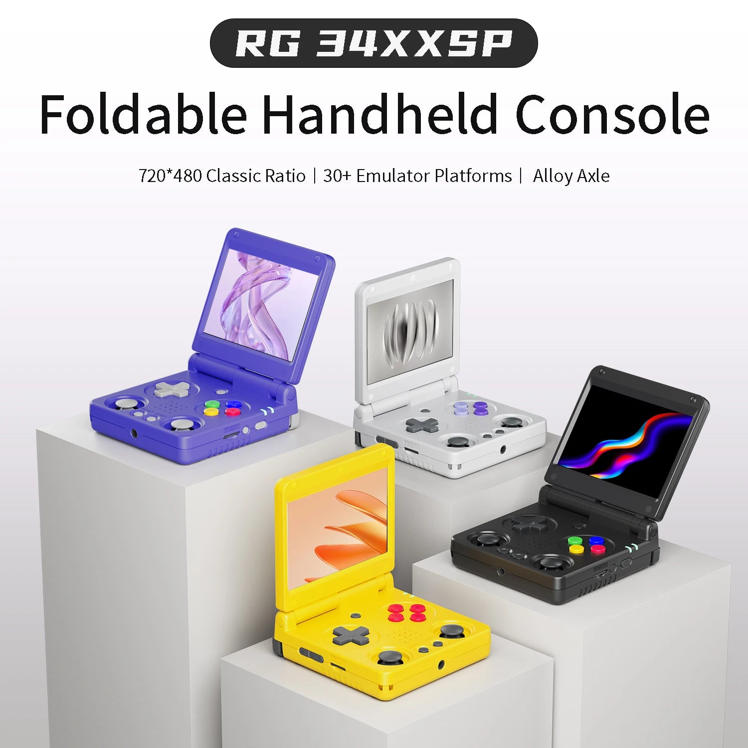 Anbernic RG34XXSP Flip-Handheld-Spielekonsole 3,4-Zoll-IPS-Bildschirm Linux 64-Bit 3300 mAh WIFI Zusammenklappbarer Retro-Video-Gaming-Player