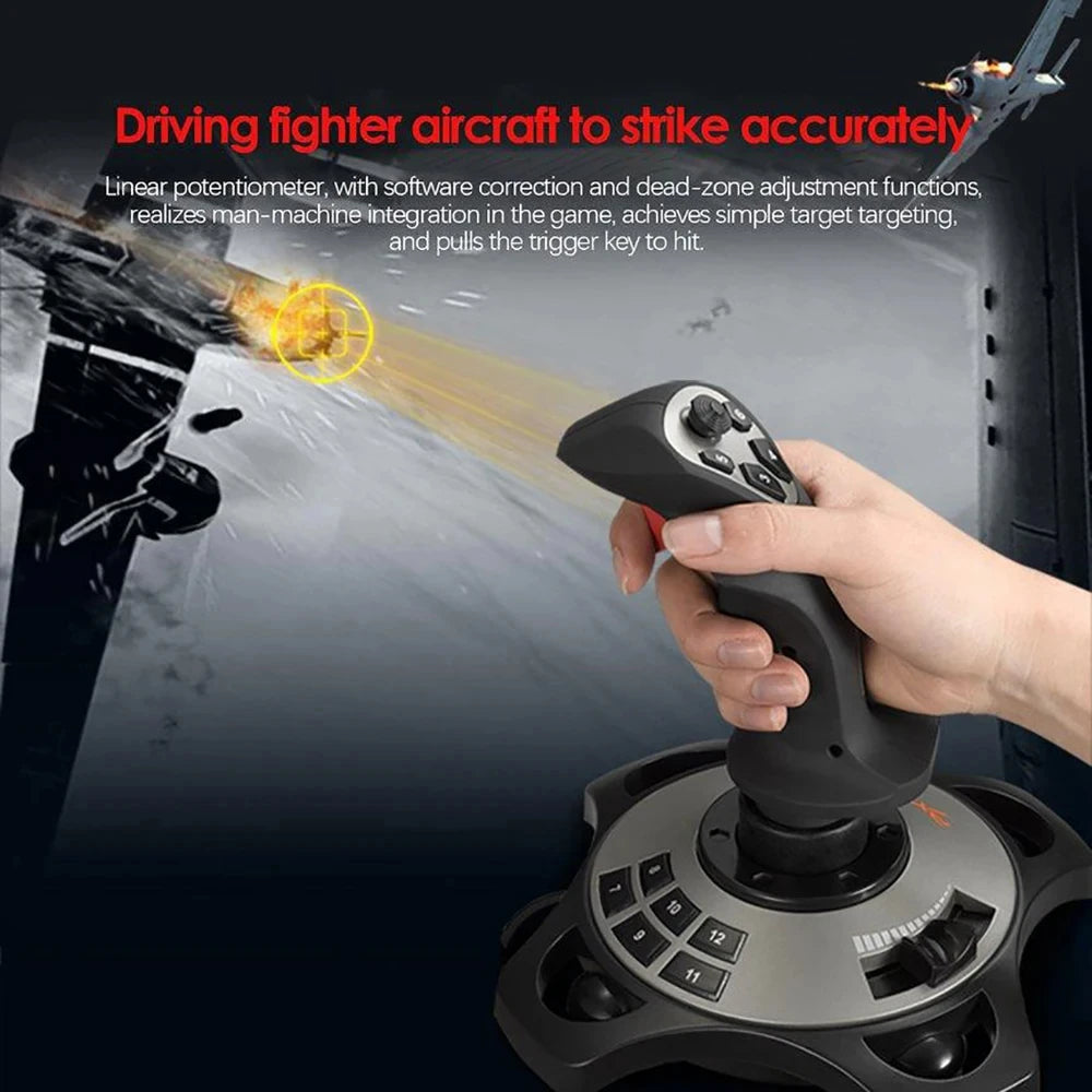 PXN-2113 Pro Joystick Flight Simulator Gamepad Controller PC Flight Simulation Cockpit Stick for PC/Desktop with Vibration