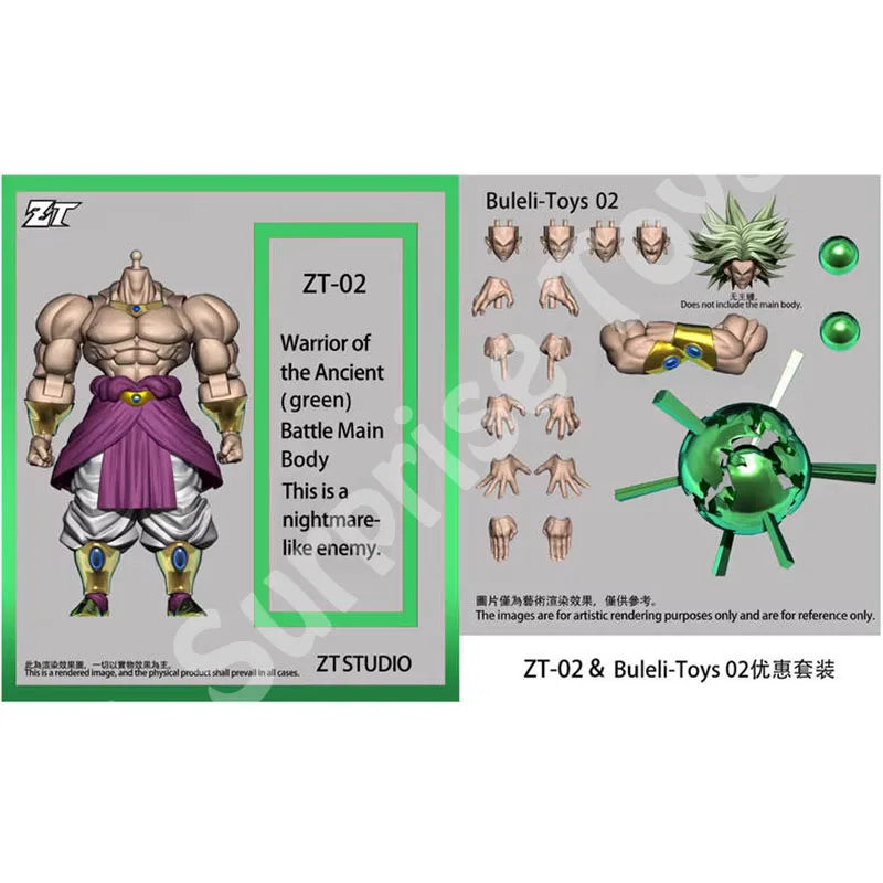 In stock ZT Studio ZT02 03 Broly Action Figure Dragon Ball Super Saiyan Broly  Articulated Collectible Model Super Action Figure